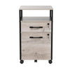 27 Inch File Storage Cabinet with Key Lock Caster Wheels Gray Black Wood By Casagear Home BM315830