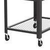 31 Inch Kitchen Rolling Bar Cart 3 Tier Brown Wood Top Black Steel By Casagear Home BM315833