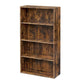 42 Inch Modern Bookcase with 4 Open Shelves, Rustic Style Brown Wood By Casagear Home
