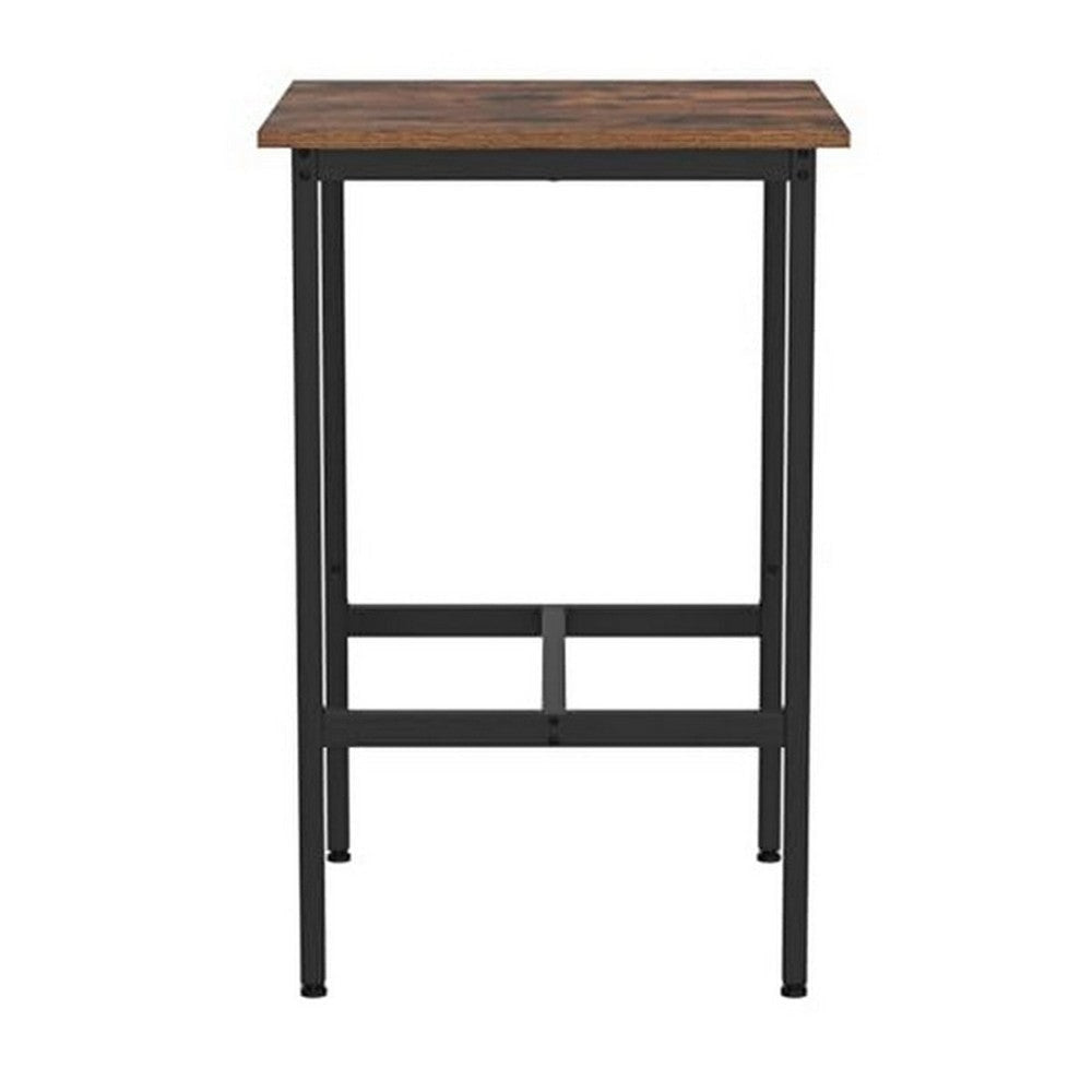 Sumi 35 Inch Counter Height Side Table White Wood Top Black Steel Legs By Casagear Home BM315838