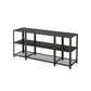 Jen 58 Inch TV Media Entertainment Console Layered Open Shelves Black By Casagear Home BM315843