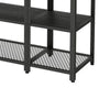 Jen 58 Inch TV Media Entertainment Console Layered Open Shelves Black By Casagear Home BM315843