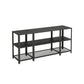 Jen 58 Inch TV Media Entertainment Console Layered Open Shelves Black By Casagear Home BM315843