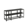 Jen 58 Inch TV Media Entertainment Console Layered Open Shelves Black By Casagear Home BM315843