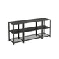 Jen 58 Inch TV Media Entertainment Console, Layered Open Shelves, Black By Casagear Home