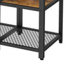 Jen 58 Inch TV Entertainment Console Layered Open Shelves Black Brown By Casagear Home BM315844