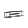 Sen 70 Inch TV Media Entertainment Console Open Center Shelf Black Wood By Casagear Home BM315845