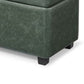 Fyn 43 Inch Storage Trunk Ottoman Box Style Chest Green Faux Leather By Casagear Home BM315852