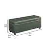 Fyn 43 Inch Storage Trunk Ottoman, Box Style Chest, Green Faux Leather By Casagear Home