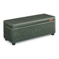 Fyn 43 Inch Storage Trunk Ottoman Box Style Chest Green Faux Leather By Casagear Home BM315852