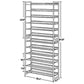 Gaco 87 Inch Shoe Rack, 12 Shelves, Open Metal Frame, Modern Gray Finish By Casagear Home