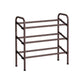 Uovi 23-33 Inch Expandable Shoe Rack, 3 Shelves, Curved Top, Bronze Metal By Casagear Home