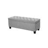 Neru 46 Inch Storage Ottoman Bench, Removable Top, Dark Gray Poly Linen By Casagear Home