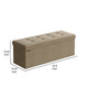Zok 43 Inch Folding Storage Ottoman Bench Tufted Removable Top Taupe By Casagear Home BM315870