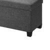 Digi 43 Inch Folding Storage Ottoman Removable Lid Gray Poly Linen By Casagear Home BM315873