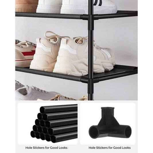 Gaco 63 Inch Shoe Rack, 10 Shelves, Stackable Metal Frame, Black Finish By Casagear Home
