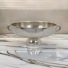 16 Inch Tabletop Decorative Bowl with a Pedestal Footed Base Silver By Casagear Home BM315885