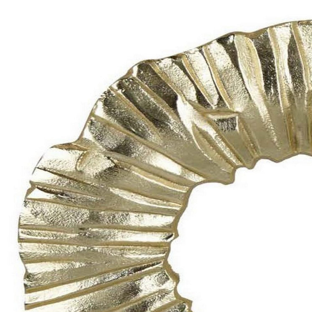 23 Inch Modern Tabletop Decorative Statue Solid Ring Design Gold Metal By Casagear Home BM315905