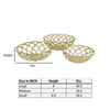 Lyna 18 Inch Modern Decorative Metal Basket Set of 3, Gold Color By Casagear Home