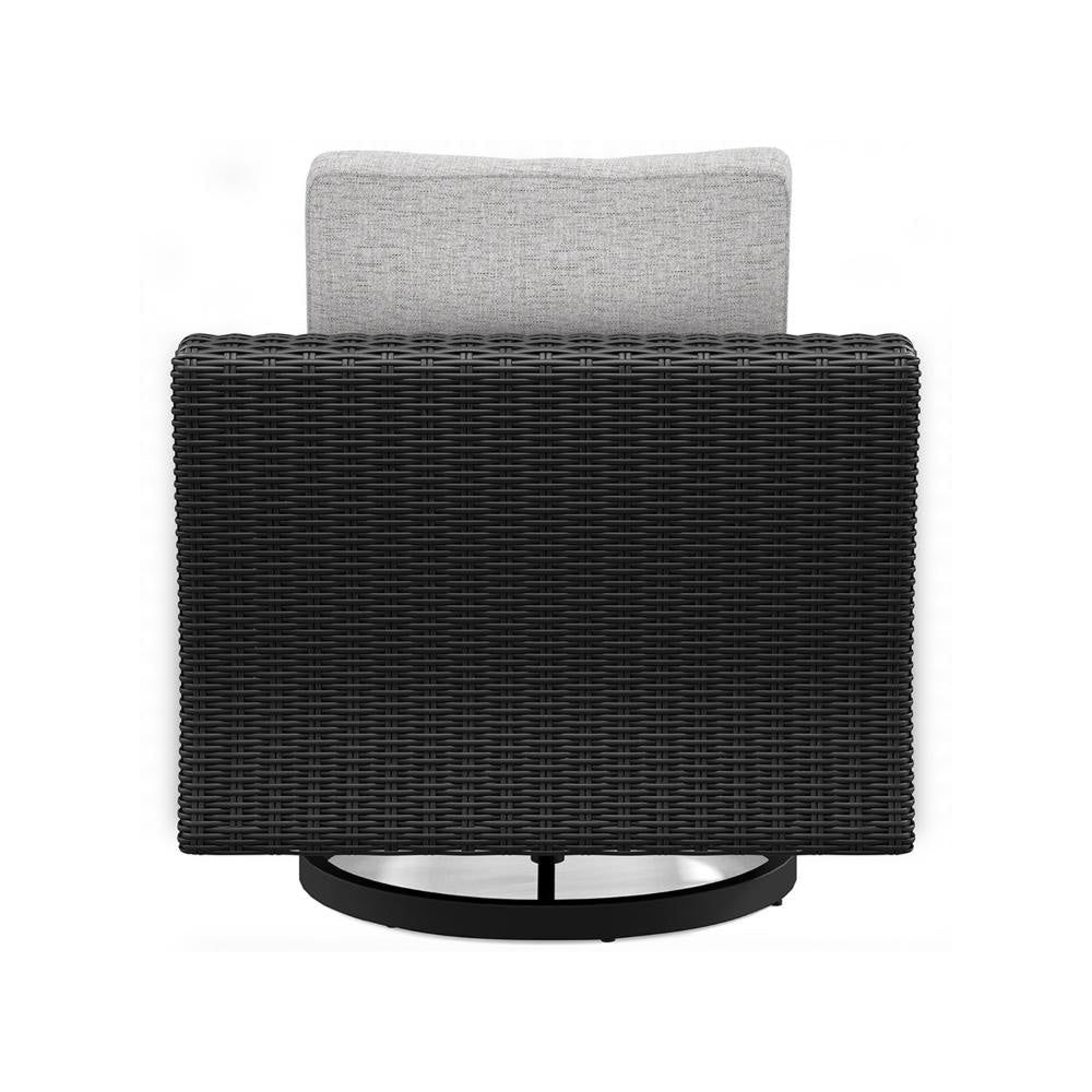 Ashley Tira 38’’ Outdoor Swivel Lounge Chair Cushioned Black Gray BM315915