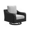 Tira 38 Inch Outdoor Swivel Lounge Chair, Cushioned, Resin, Black, Gray By Casagear Home