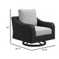 Tira 38 Inch Outdoor Swivel Lounge Chair Cushioned Resin Black Gray By Casagear Home BM315915