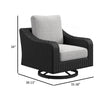 Ashley Tira 38’’ Outdoor Swivel Lounge Chair Cushioned Black Gray BM315915
