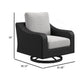 Ashley Tira 38’’ Outdoor Swivel Lounge Chair Cushioned Black Gray BM315915