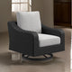 Ashley Tira 38" Outdoor Swivel Lounge Chair, Cushioned, Black, Gray