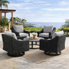 Ashley Tira 38" Outdoor Swivel Lounge Chair, Cushioned, Black, Gray