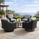 Ashley Tira 38" Outdoor Swivel Lounge Chair, Cushioned, Black, Gray
