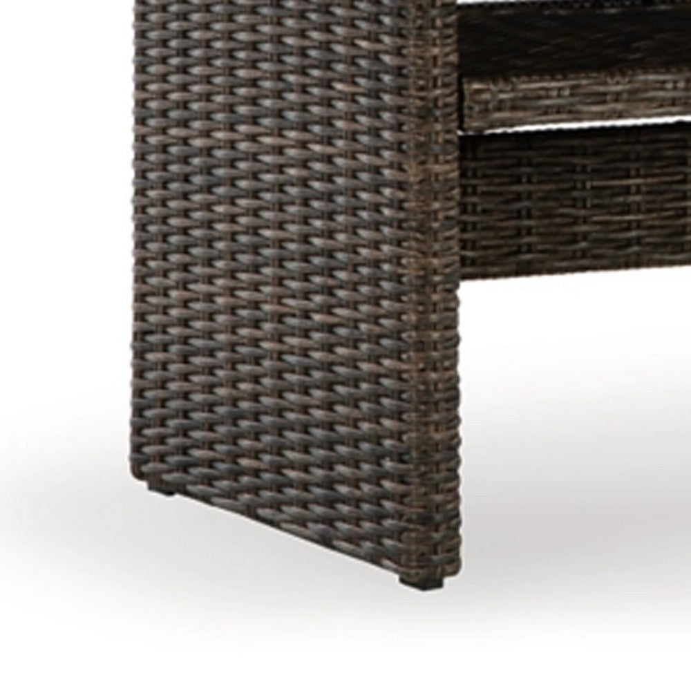 Ashley Soha 59" Outdoor Multi Use Dining Table, Brown Wicker