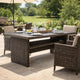 Ashley Soha 59" Outdoor Multi Use Dining Table, Brown Wicker