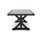 Tira 84 Inch Outdoor Dining Table Tile Top Black Light Gray Finish By Casagear Home BM315920