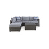 Ashley 4 Piece Outdoor Sectional Sofa, Chaise, Table, Pillows, Gray