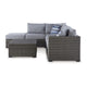 Ashley 4 Piece Outdoor Sectional Sofa, Chaise, Table, Pillows, Gray