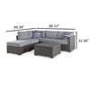 Ashley 4 Piece Outdoor Sectional Sofa Chaise Table Pillows Gray BM315923