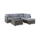 Ashley 4 Piece Outdoor Sectional Sofa, Chaise, Table, Pillows, Gray