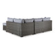 Ashley 4 Piece Outdoor Sectional Sofa, Chaise, Table, Pillows, Gray