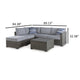 Ashley 4 Piece Outdoor Sectional Sofa, Chaise, Table, Pillows, Gray