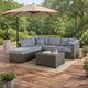 Ashley 4 Piece Outdoor Sectional Sofa, Chaise, Table, Pillows, Gray