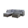 Ashley 4 Piece Outdoor Sectional Sofa, Chaise, Table, Pillows, Gray
