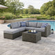 Ashley 4 Piece Outdoor Sectional Sofa, Chaise, Table, Pillows, Gray