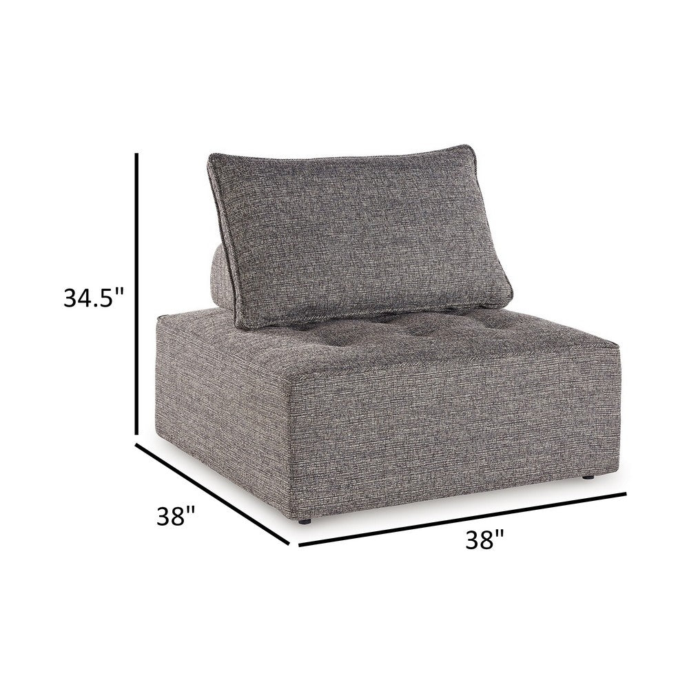 Ashley Lily 38" Outdoor Lounge Chair, Cushioned Tufted Seat, Brown
