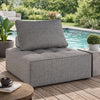 Ashley Lily 38" Outdoor Lounge Chair, Cushioned Tufted Seat, Brown