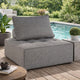 Ashley Lily 38" Outdoor Lounge Chair, Cushioned Tufted Seat, Brown