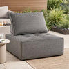 Ashley Lily 38" Outdoor Lounge Chair, Cushioned Tufted Seat, Brown