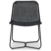 26 Inch Accent Chair Indoor Outdoor Resin Wicker Design Black Metal Frame By Casagear Home BM315937