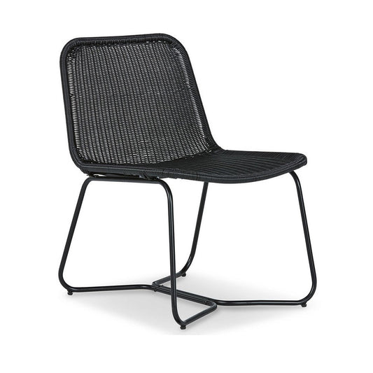 Ashley 26" Accent Chair, Indoor Outdoor Resin Wicker Design, Black
