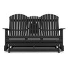 Ashley Sami 67 Inch Outdoor Adirondack Loveseat, Cupholders, Black